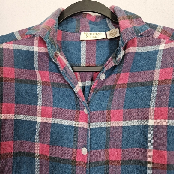 Victoria's Secret Gold Label Womens Flannel PJ Plaid Vintage Size S - Picture 6 of 7